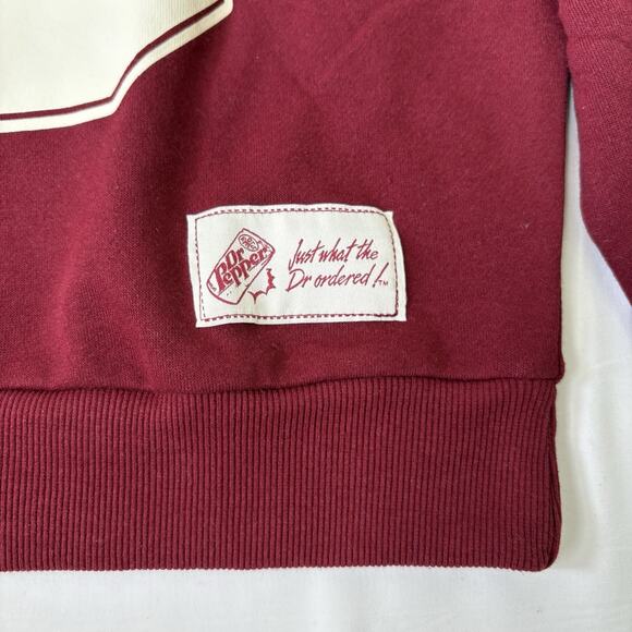 Dr Pepper Women’s Sweatshirt Burgundy Crewneck Pullover Size XL Graphic NWT - Picture 3 of 8